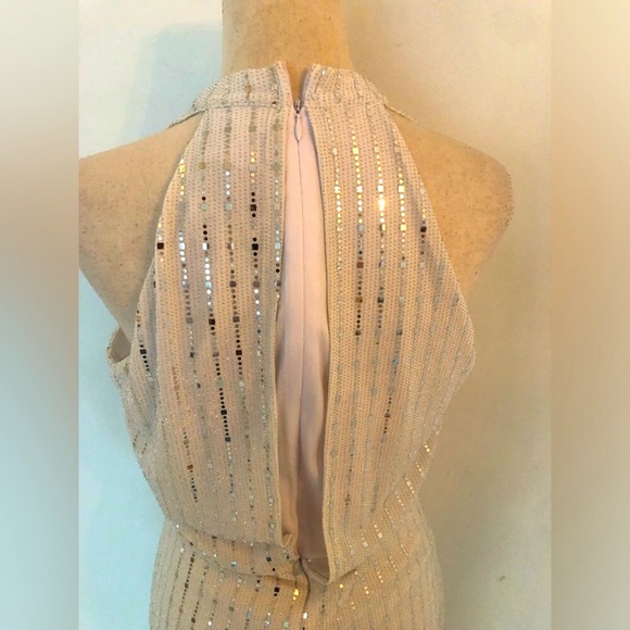 Alexa B. Nites-Silver Sparkly Racerback, Lined Cocktail Dress, Size 06 - Picture 8 of 14